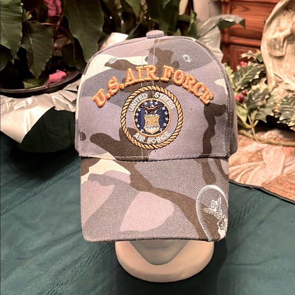 U.S. Air Force Cap Blue Camouflage -adjustable velcro back - Picture 1 of 12